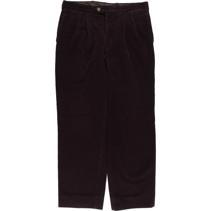 Emidio Tucci Two-pleat Corduroy Pants, Men's, Size W33 cotton brown type Vintage Second Hand