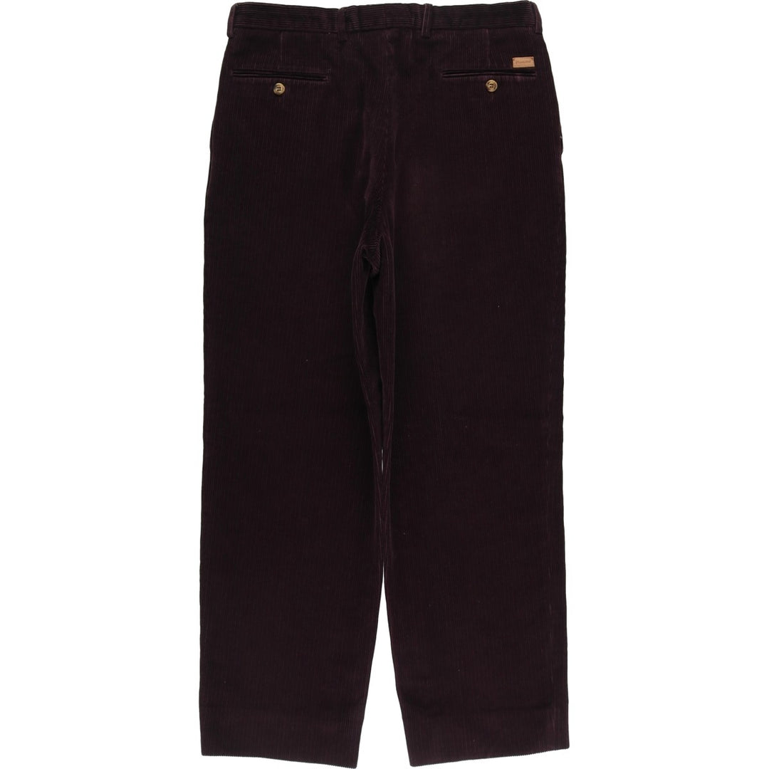 Emidio Tucci Two-pleat Corduroy Pants, Men's, Size W33 cotton brown type Vintage Second Hand