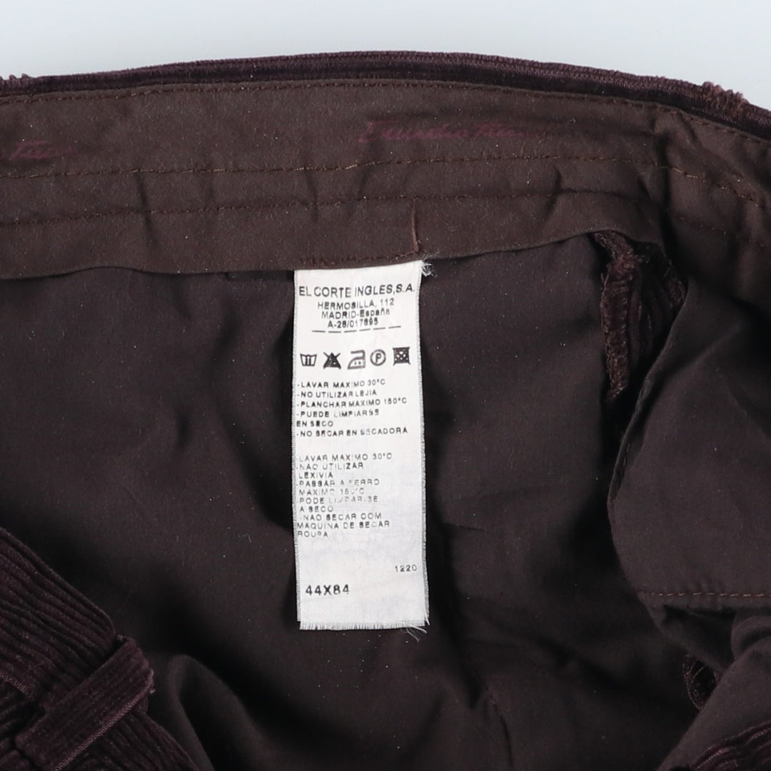 Emidio Tucci Two-pleat Corduroy Pants, Men's, Size W33 cotton brown type Vintage Second Hand