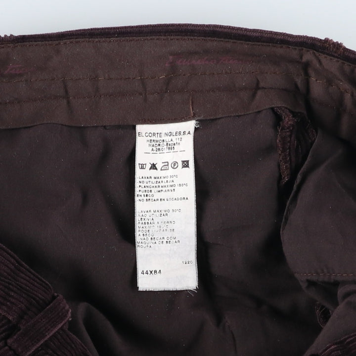 Emidio Tucci Two-pleat Corduroy Pants, Men's, Size W33 cotton brown type Vintage Second Hand