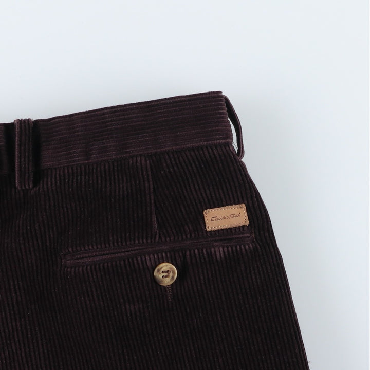Emidio Tucci Two-pleat Corduroy Pants, Men's, Size W33 cotton brown type Vintage Second Hand