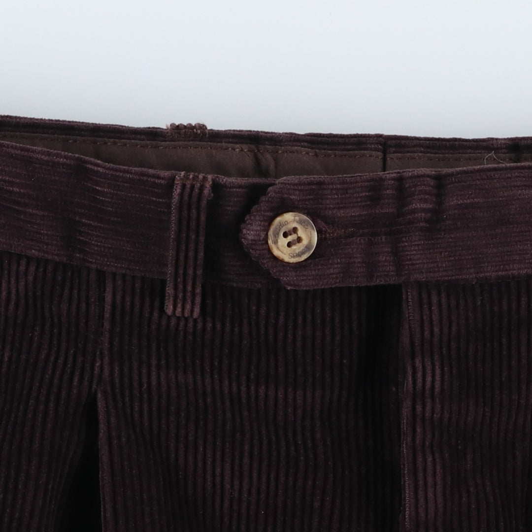 Emidio Tucci Two-pleat Corduroy Pants, Men's, Size W33 cotton brown type Vintage Second Hand