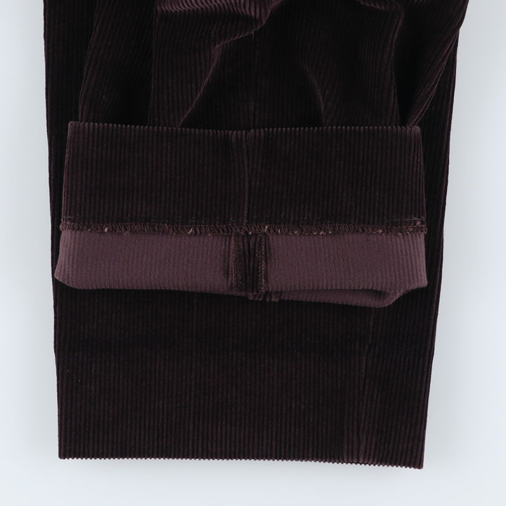 Emidio Tucci Two-pleat Corduroy Pants, Men's, Size W33 cotton brown type Vintage Second Hand
