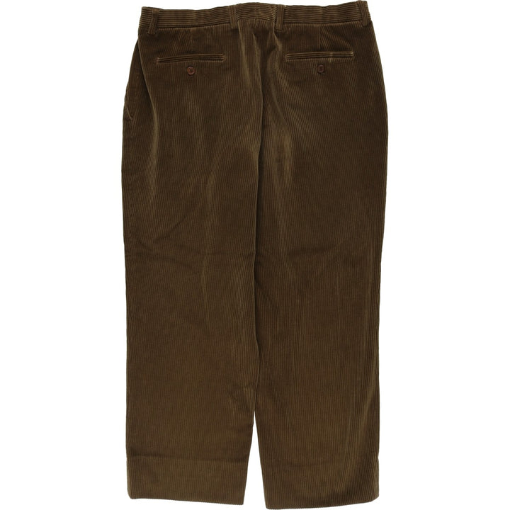 Emidio Tucci One-Tuck Corduroy Pants, Men's Size 36 cotton Khaki type brown Vintage Second Hand