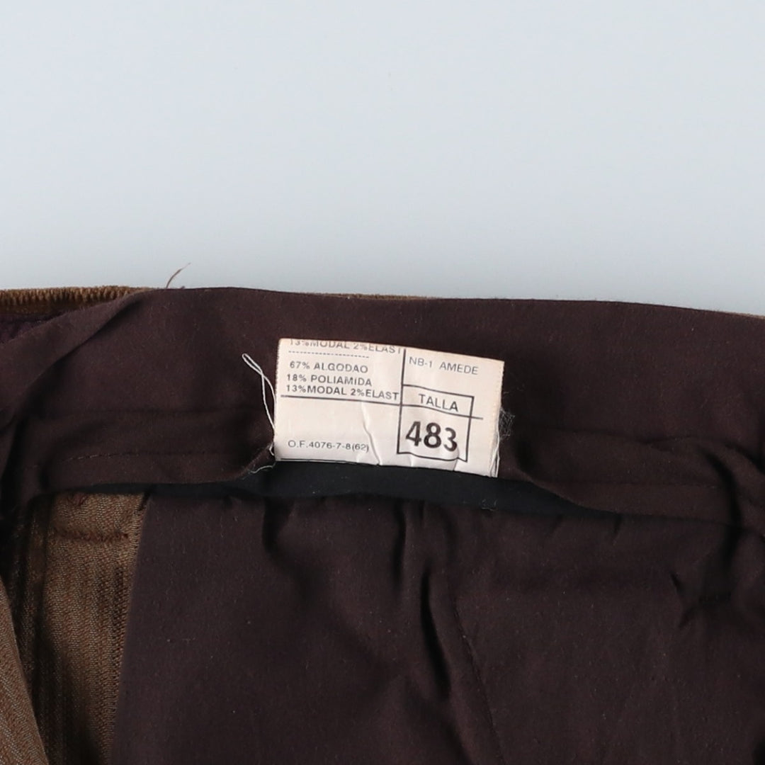 Emidio Tucci One-Tuck Corduroy Pants, Men's Size 36 cotton Khaki type brown Vintage Second Hand