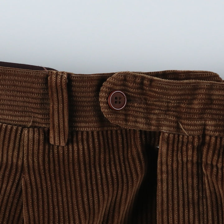 Emidio Tucci One-Tuck Corduroy Pants, Men's Size 36 cotton Khaki type brown Vintage Second Hand