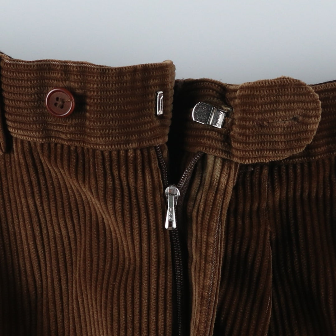 Emidio Tucci One-Tuck Corduroy Pants, Men's Size 36 cotton Khaki type brown Vintage Second Hand