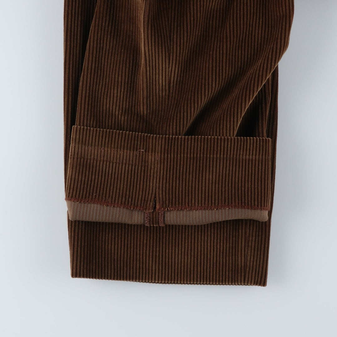 Emidio Tucci One-Tuck Corduroy Pants, Men's Size 36 cotton Khaki type brown Vintage Second Hand