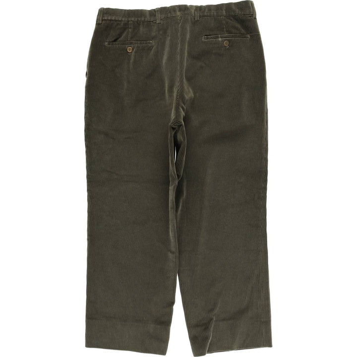 Emidio Tucci One-Tuck Corduroy Pants, Men's Size 36 cotton dark green Vintage Second Hand