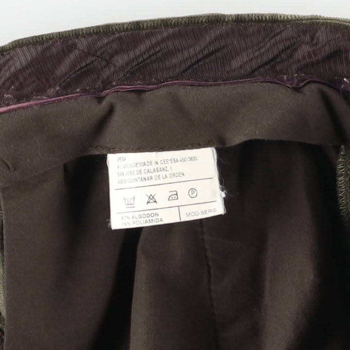 Emidio Tucci One-Tuck Corduroy Pants, Men's Size 36 cotton dark green Vintage Second Hand