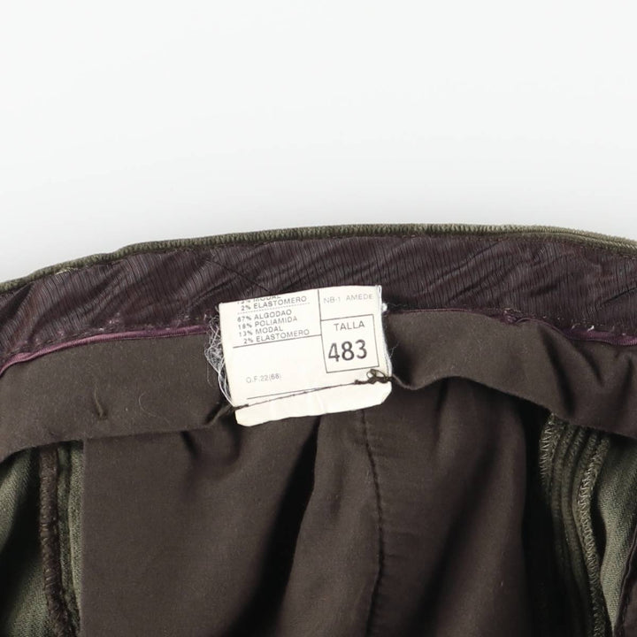 Emidio Tucci One-Tuck Corduroy Pants, Men's Size 36 cotton dark green Vintage Second Hand