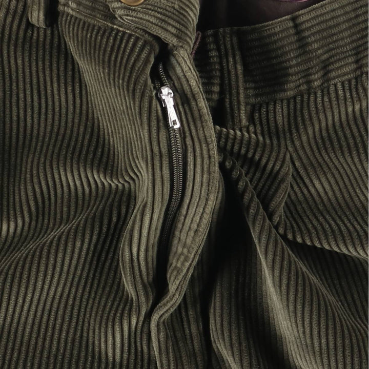 Emidio Tucci One-Tuck Corduroy Pants, Men's Size 36 cotton dark green Vintage Second Hand