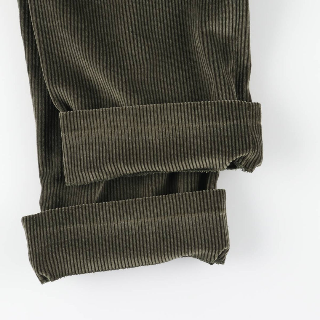 Emidio Tucci One-Tuck Corduroy Pants, Men's Size 36 cotton dark green Vintage Second Hand
