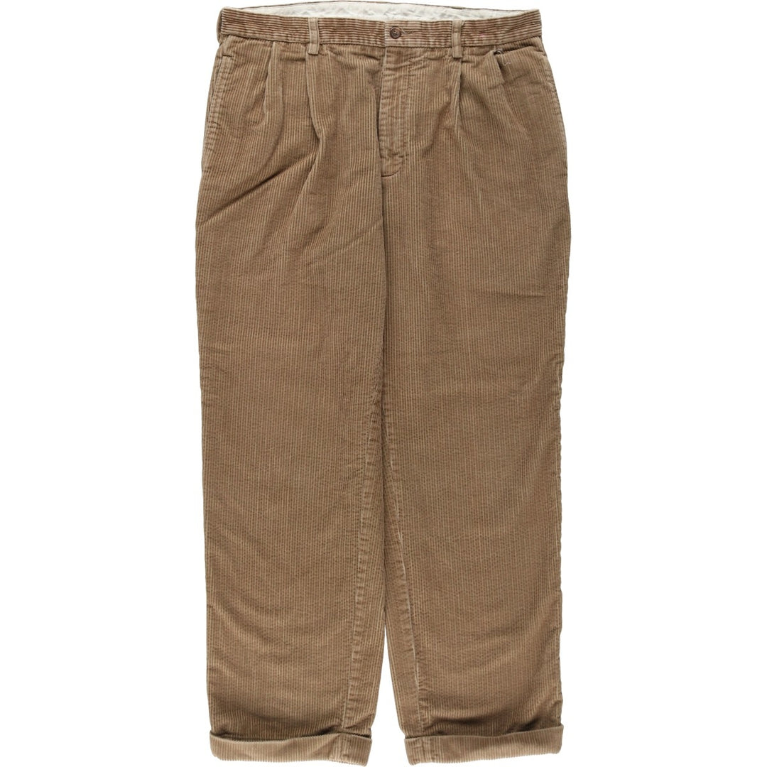 Brooks Brothers 346 Two-Pleated Corduroy Pants, Men's, Size W34 cotton Beige type Vintage Second Hand