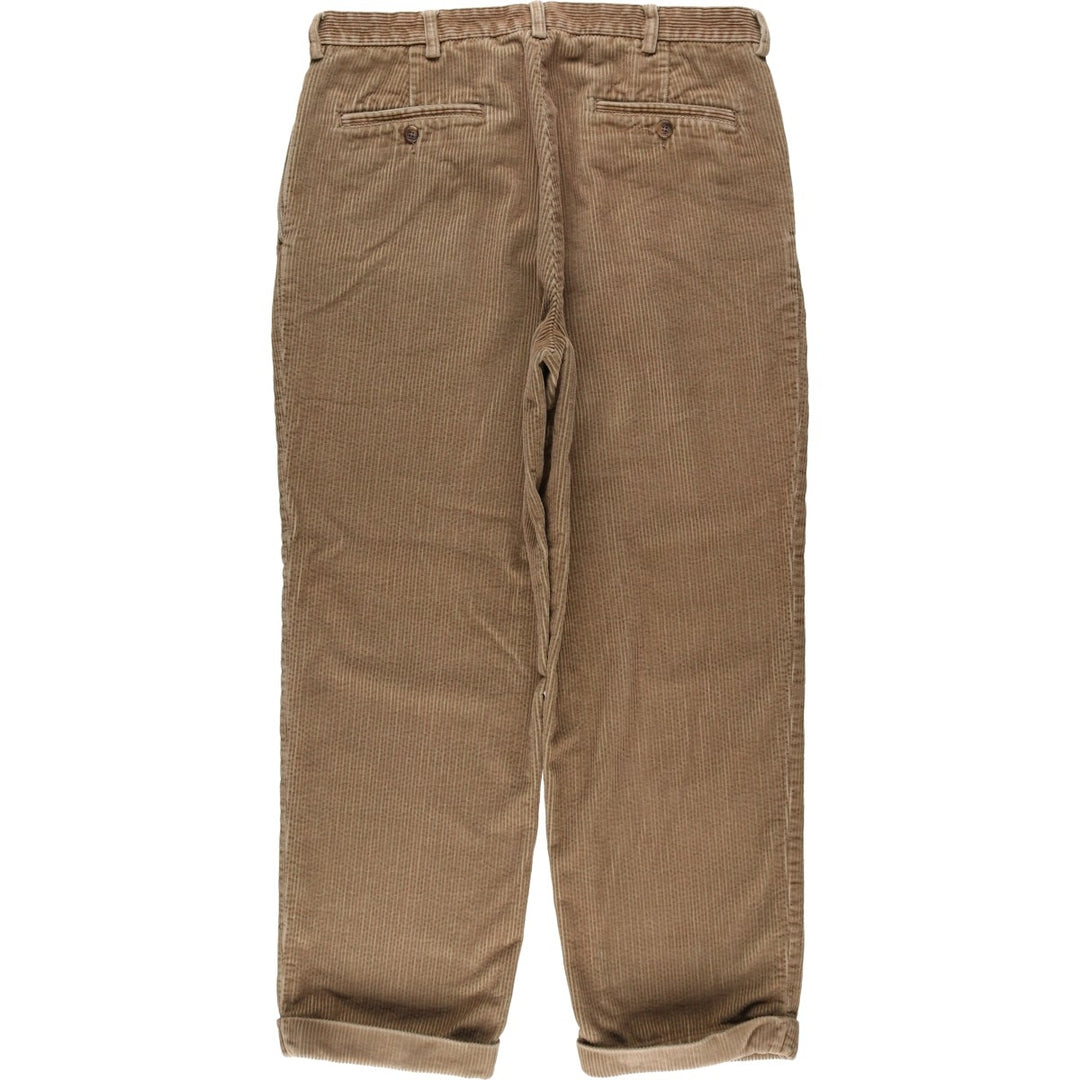 Brooks Brothers 346 Two-Pleated Corduroy Pants, Men's, Size W34 cotton Beige type Vintage Second Hand