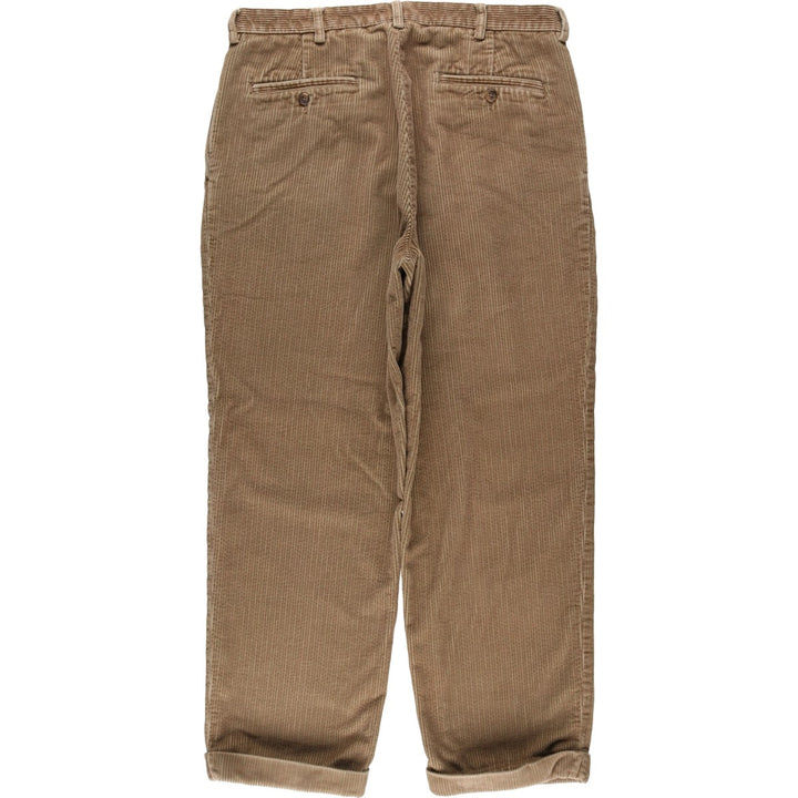 Brooks Brothers 346 Two-Pleated Corduroy Pants, Men's, Size W34 cotton Beige type Vintage Second Hand