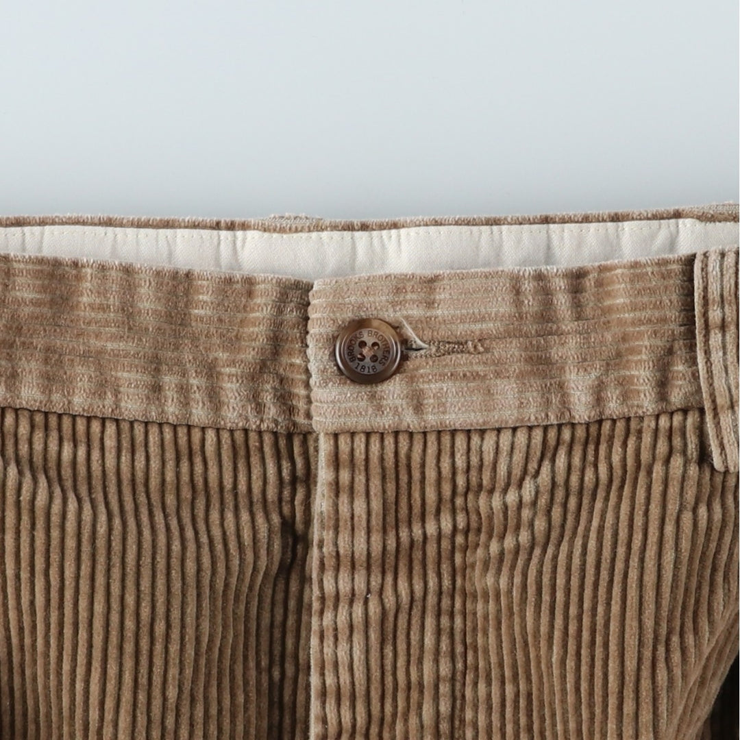 Brooks Brothers 346 Two-Pleated Corduroy Pants, Men's, Size W34 cotton Beige type Vintage Second Hand