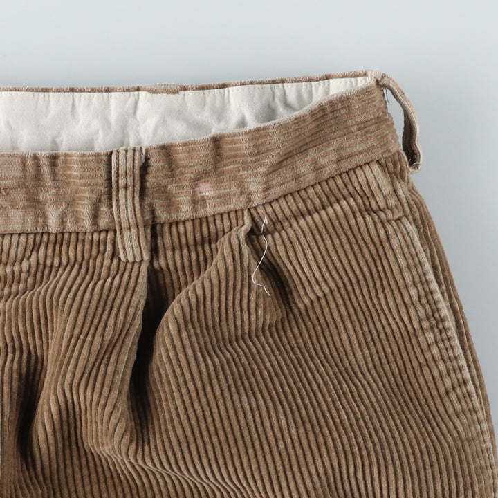 Brooks Brothers 346 Two-Pleated Corduroy Pants, Men's, Size W34 cotton Beige type Vintage Second Hand