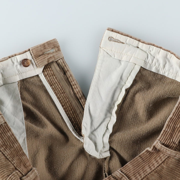 Brooks Brothers 346 Two-Pleated Corduroy Pants, Men's, Size W34 cotton Beige type Vintage Second Hand