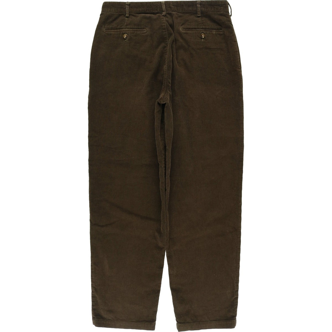 90s-00'S LLBean Two-pleat Corduroy Pants, Men's, Size W34 cotton brown type Vintage Second Hand