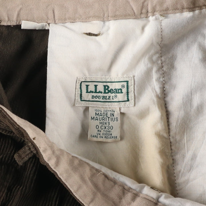 90s-00'S LLBean Two-pleat Corduroy Pants, Men's, Size W34 cotton brown type Vintage Second Hand