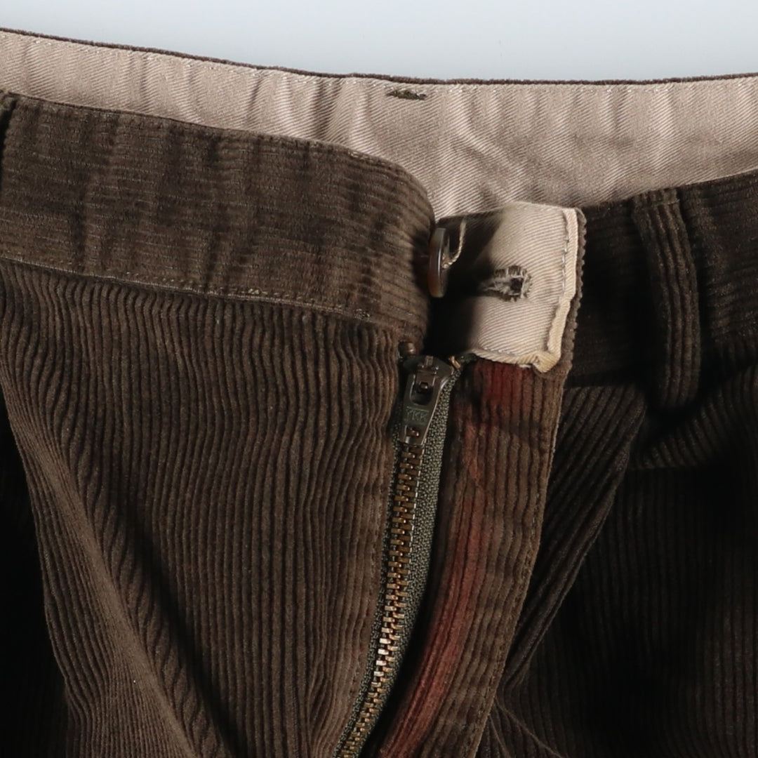 90s-00'S LLBean Two-pleat Corduroy Pants, Men's, Size W34 cotton brown type Vintage Second Hand