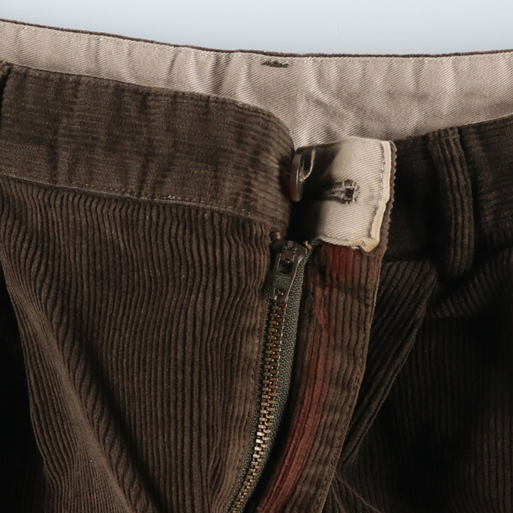 90s-00'S LLBean Two-pleat Corduroy Pants, Men's, Size W34 cotton brown type Vintage Second Hand