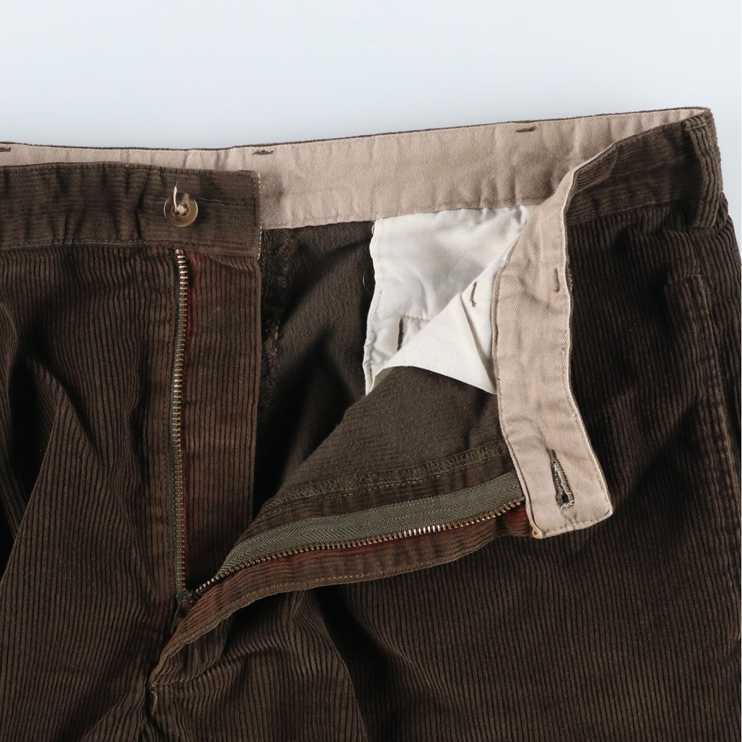 90s-00'S LLBean Two-pleat Corduroy Pants, Men's, Size W34 cotton brown type Vintage Second Hand