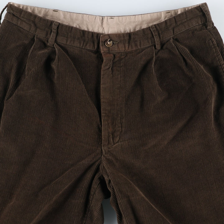 90s-00'S LLBean Two-pleat Corduroy Pants, Men's, Size W34 cotton brown type Vintage Second Hand