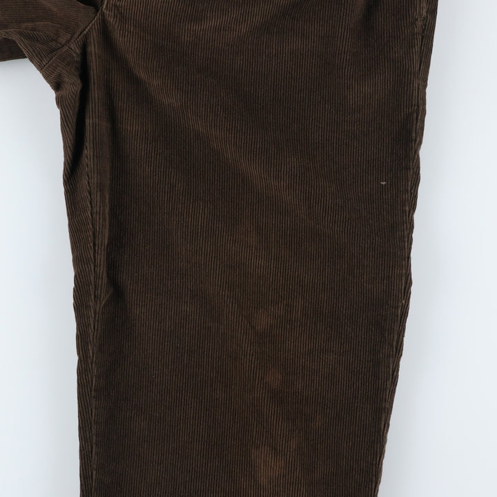 90s-00'S LLBean Two-pleat Corduroy Pants, Men's, Size W34 cotton brown type Vintage Second Hand