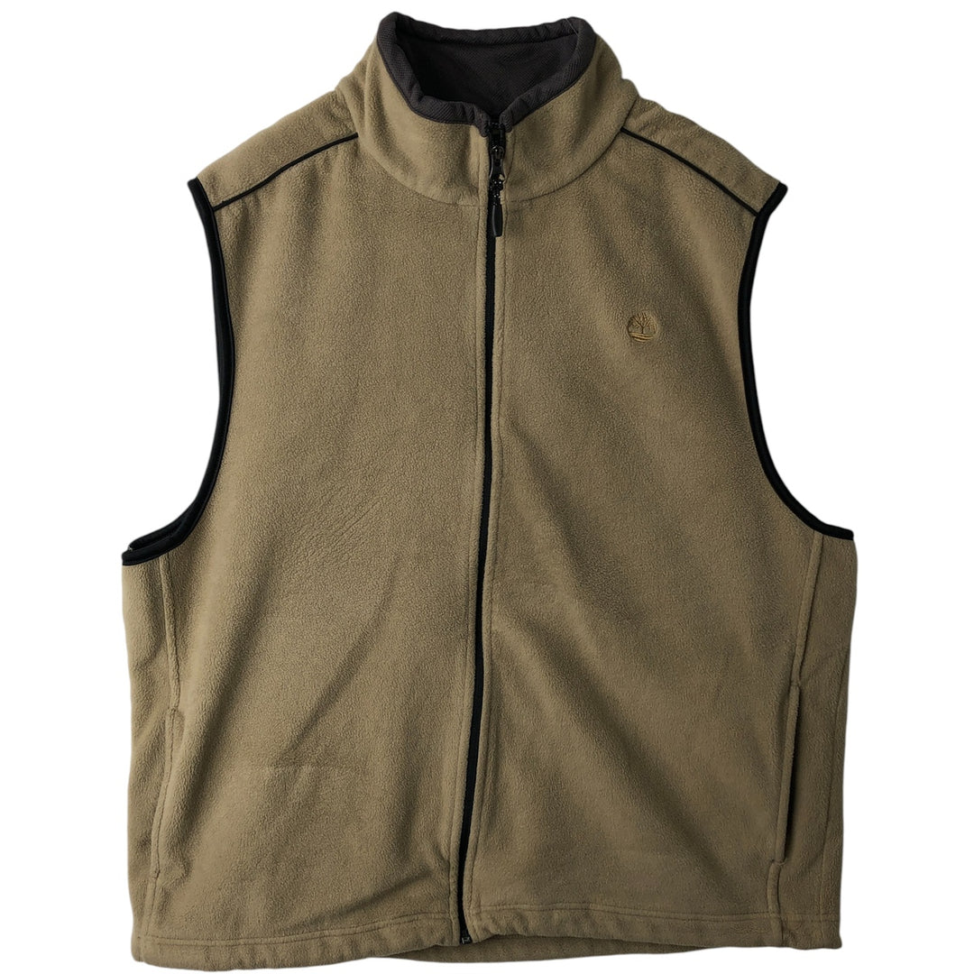 Vintage Timberland fleece vest, men's size XL polyester Beige type Vintage Second Hand