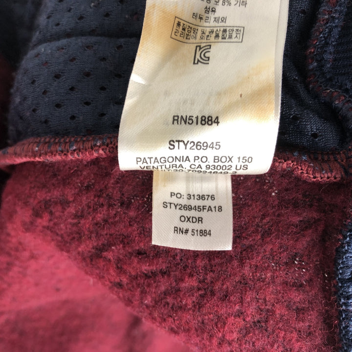 Patagonia 26945FA18 Fleece Jacket, Women's Size M polyester wine-red Vintage Second Hand