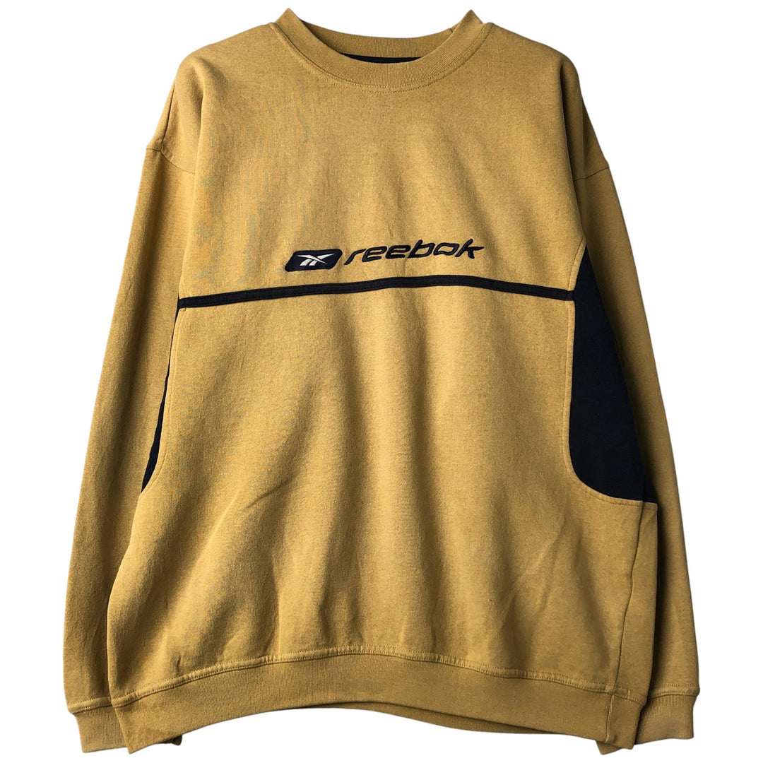 Reebok logo sweatshirt, men's size S unclear yellow type Vintage Second Hand