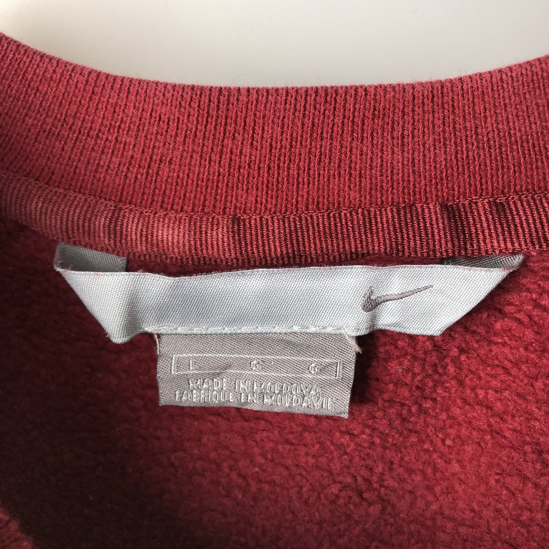 00'S Nike One Point Logo Sweatshirt Trainer Men's L size cotton Red type red-purple Vintage Second Hand