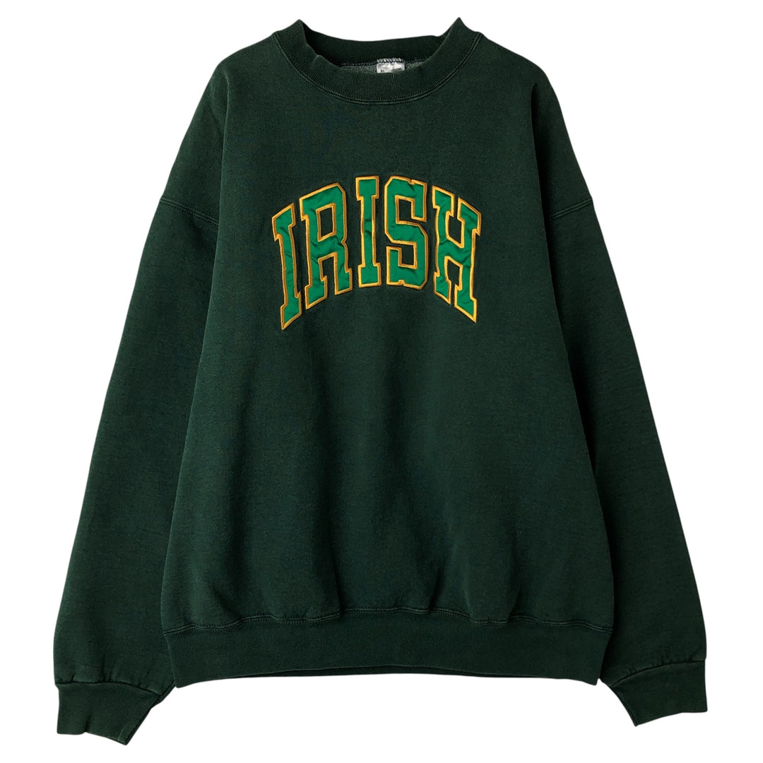 90'S Fruit of the Loom College Sweatshirt, Made in USA, Men's XL, Vintage cotton Green type dark green Vintage Second Hand