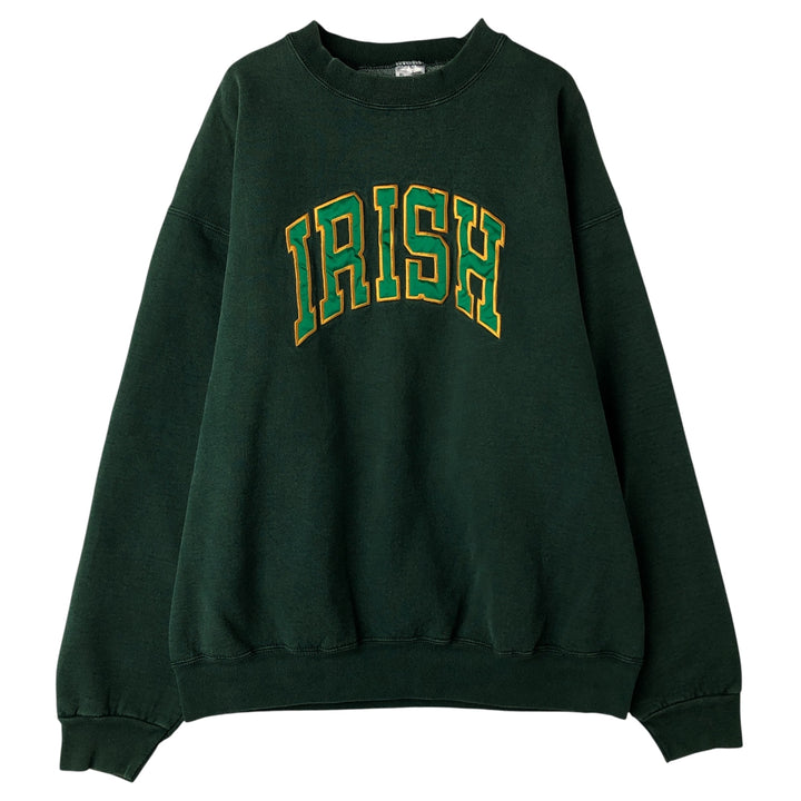90'S Fruit of the Loom College Sweatshirt, Made in USA, Men's XL, Vintage cotton Green type dark green Vintage Second Hand