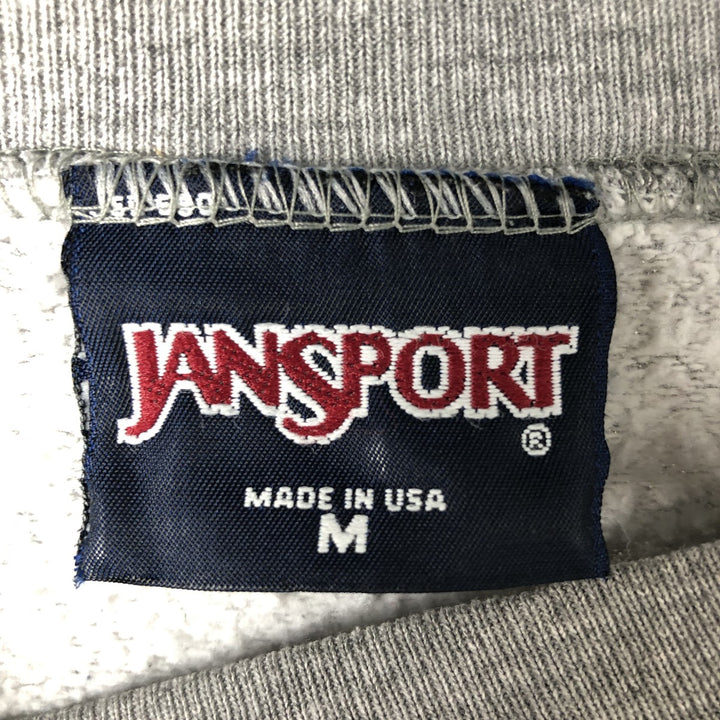 90'S Jansport College Sweatshirt, Made in USA, Men's M, Vintage cotton gray type Vintage Second Hand