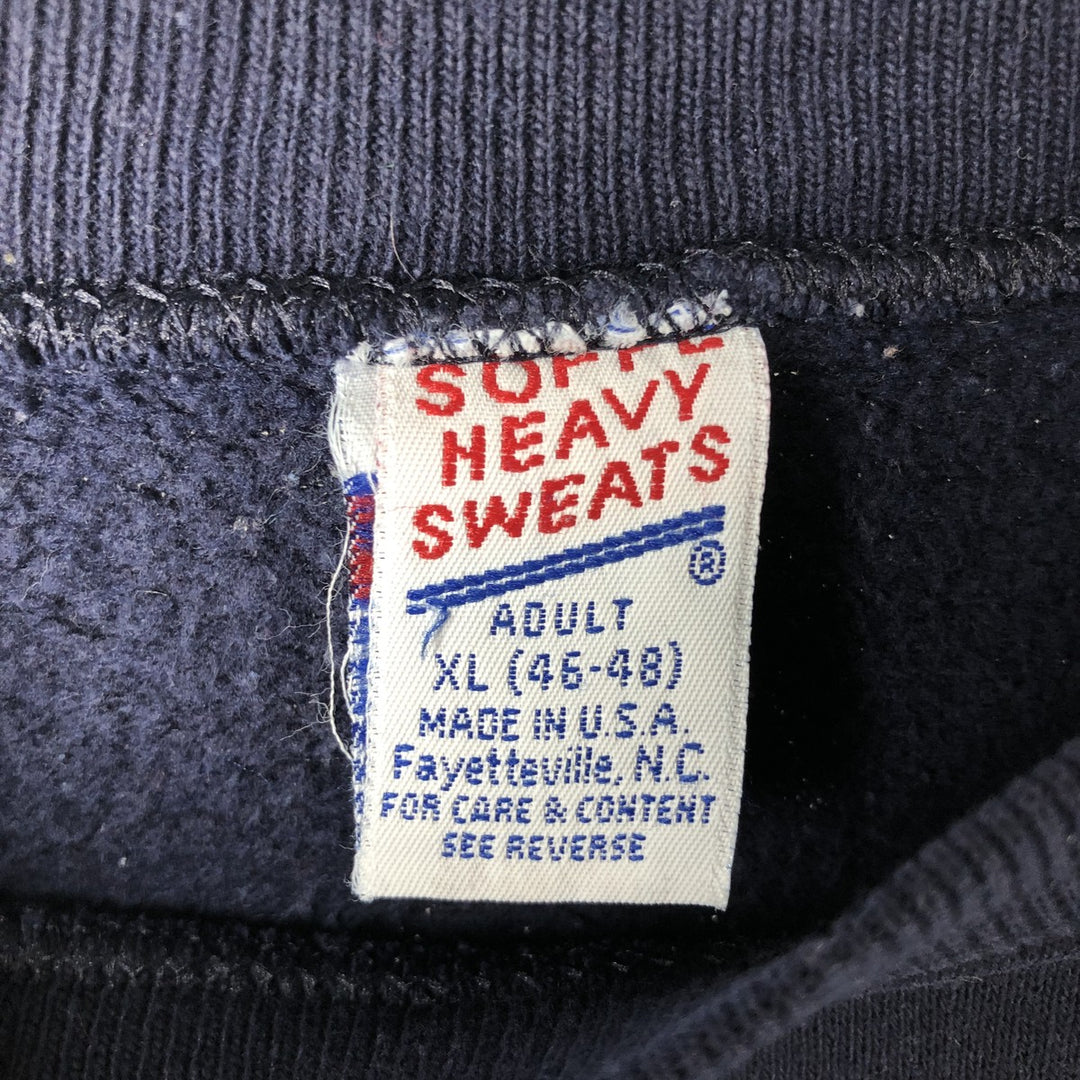 Vintage 90'S SOFFE HEAVY SWEATS college sweatshirt, made in the USA, men's size XL cotton navy blue type Vintage Second Hand