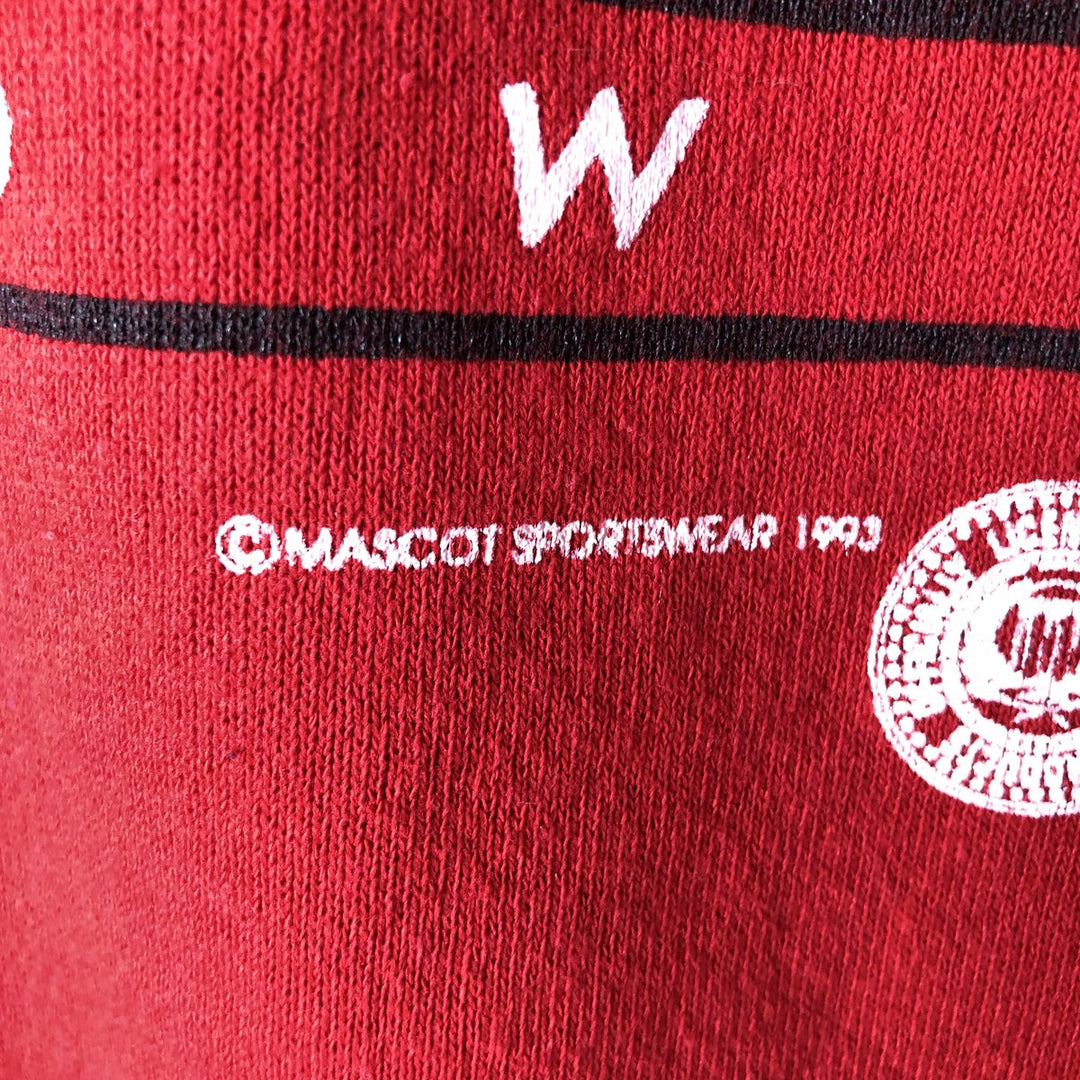 90'S University of Wisconsin College Sweatshirt, Made in USA, Vintage, Men's Size Medium polyester red type Vintage Second Hand