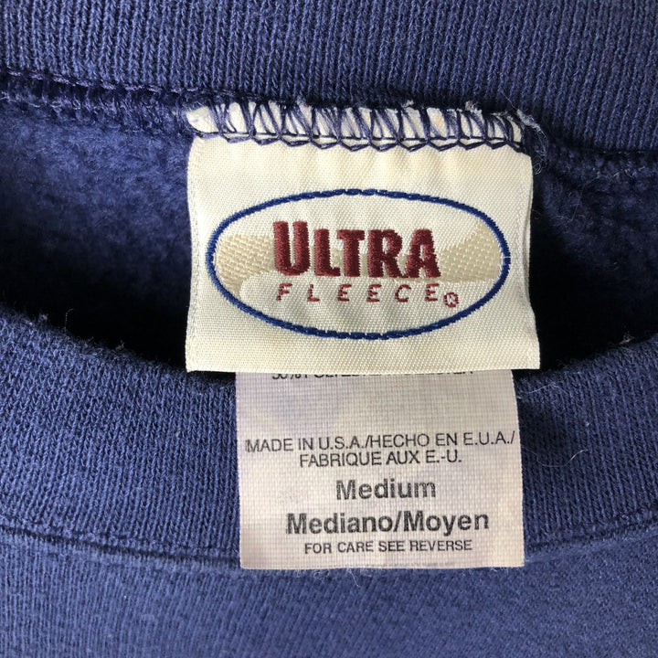 ULTRA FLEECE College Sweatshirt, Made in USA, Men's Size Medium cotton navy blue type Vintage Second Hand