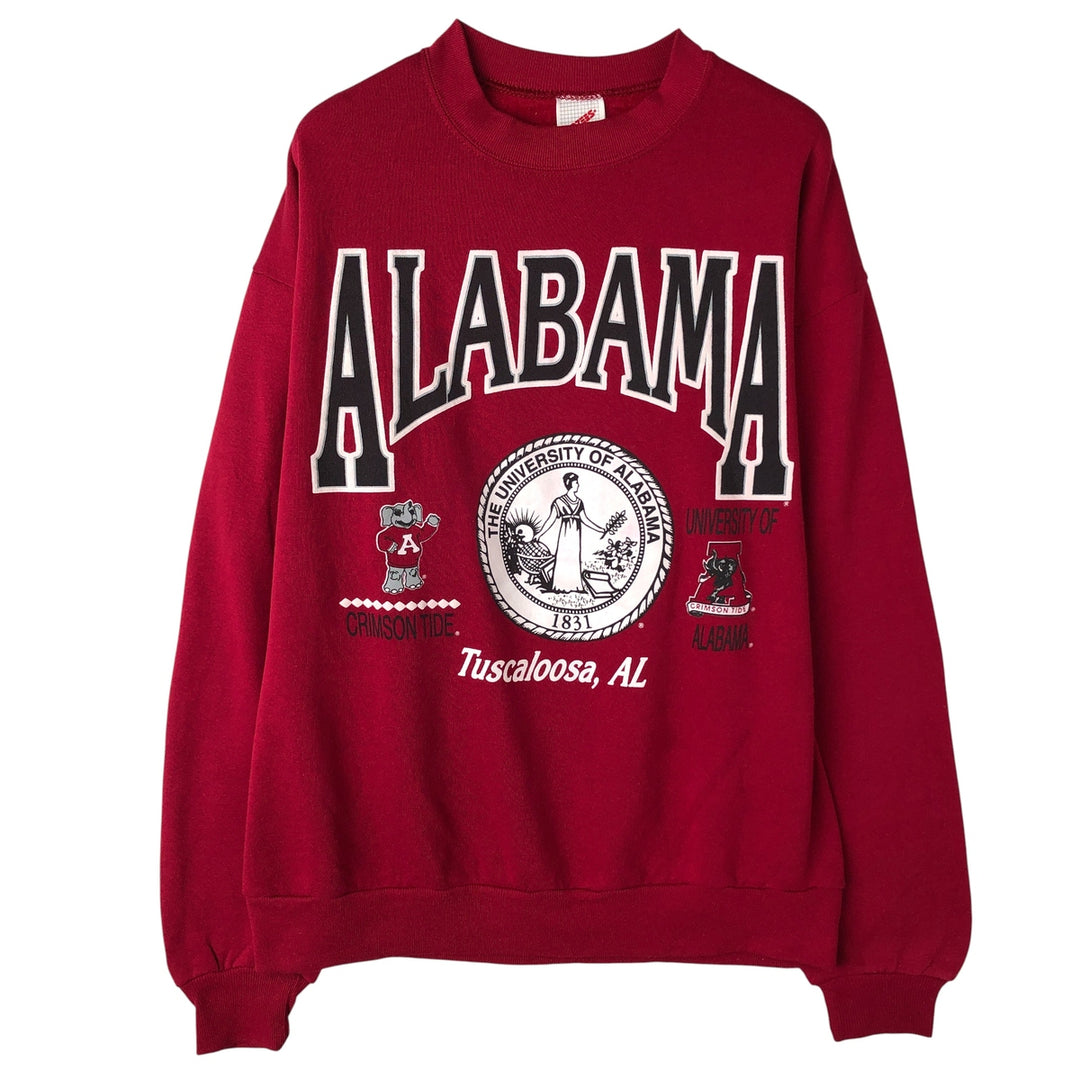 80s-90'S Jerzees College Sweatshirt, Made in USA, Men's Size L, Vintage cotton red type Vintage Second Hand