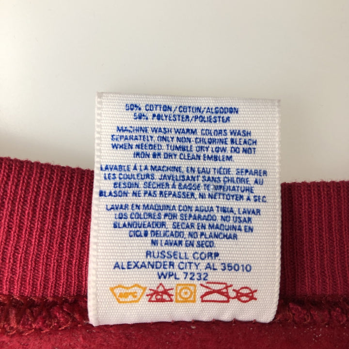 80s-90'S Jerzees College Sweatshirt, Made in USA, Men's Size L, Vintage cotton red type Vintage Second Hand