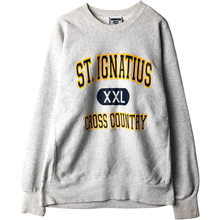 Vintage 90'S Lee college sweatshirt, made in the USA, men's size XL cotton gray type Vintage Second Hand
