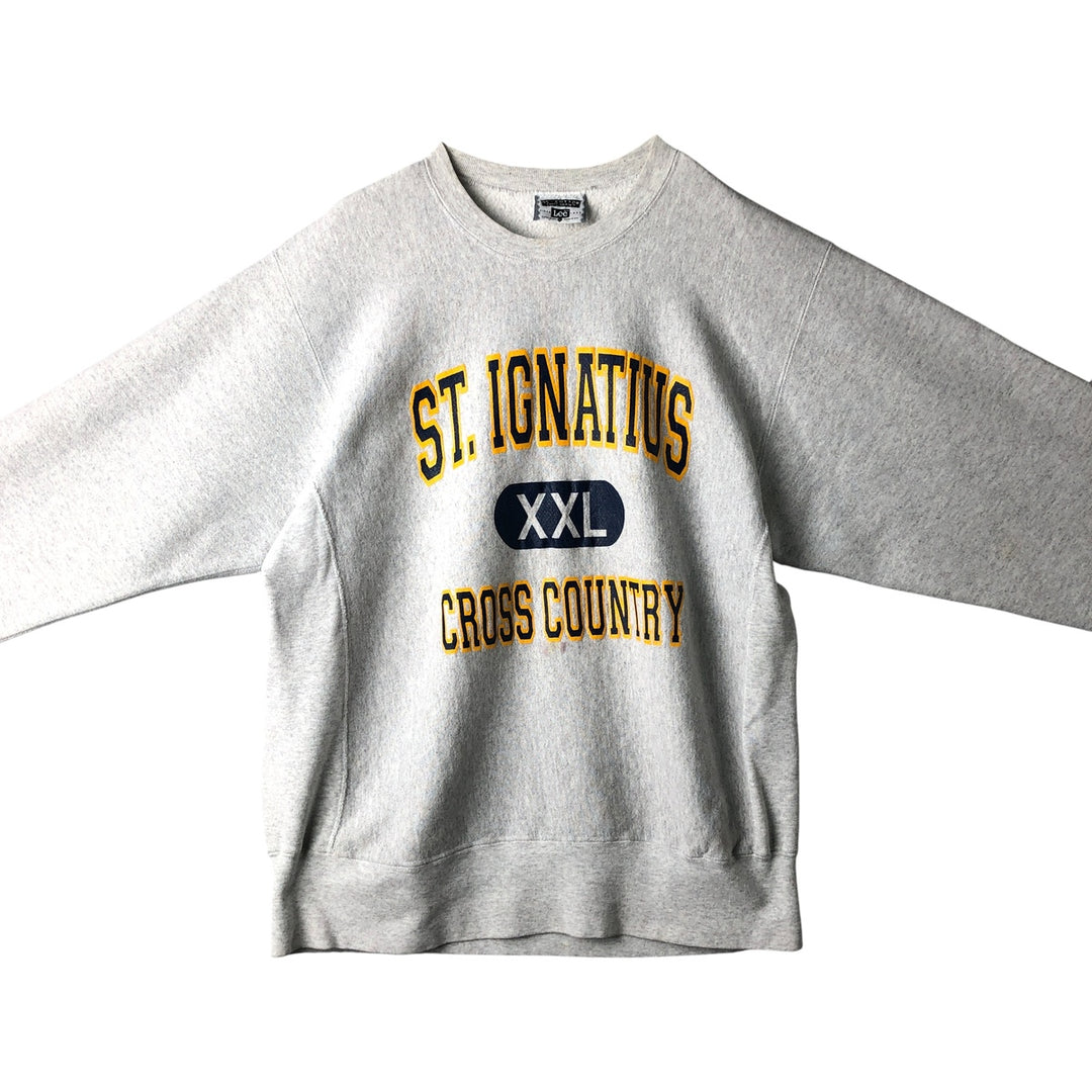 Vintage 90'S Lee college sweatshirt, made in the USA, men's size XL cotton gray type Vintage Second Hand