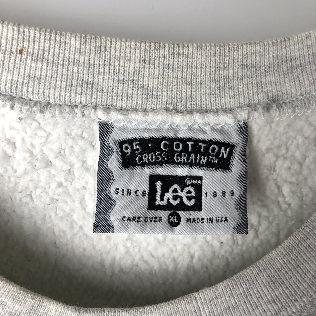 Vintage 90'S Lee college sweatshirt, made in the USA, men's size XL cotton gray type Vintage Second Hand
