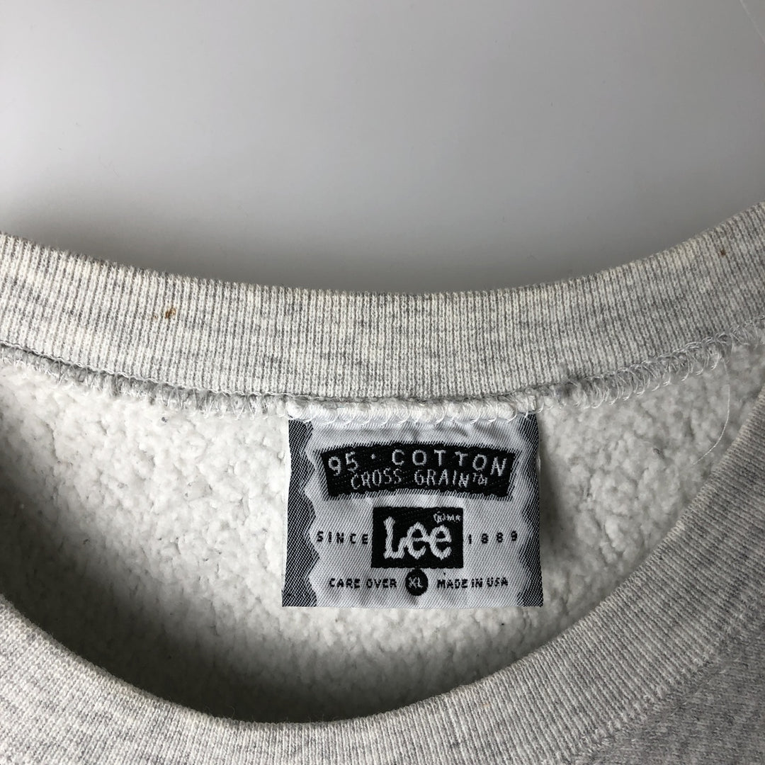 Vintage 90'S Lee college sweatshirt, made in the USA, men's size XL cotton gray type Vintage Second Hand