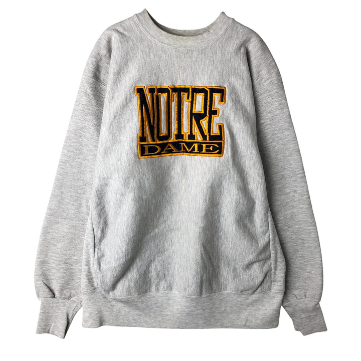 Vintage 90'S Crable Sportswear Notre Dame University College Sweatshirt, Made in USA, Men's Size XL cotton gray type Vintage Second Hand