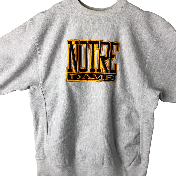 Vintage 90'S Crable Sportswear Notre Dame University College Sweatshirt, Made in USA, Men's Size XL cotton gray type Vintage Second Hand