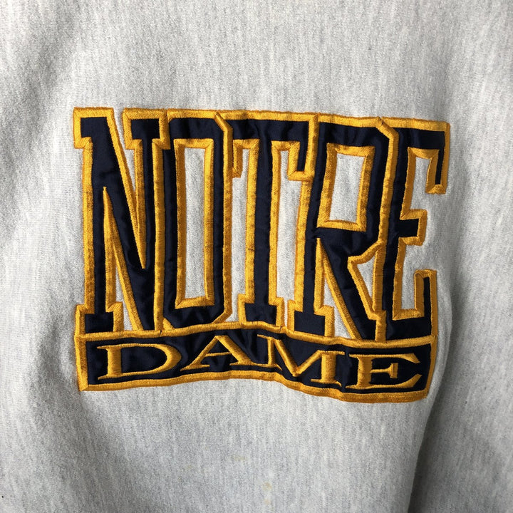 Vintage 90'S Crable Sportswear Notre Dame University College Sweatshirt, Made in USA, Men's Size XL cotton gray type Vintage Second Hand