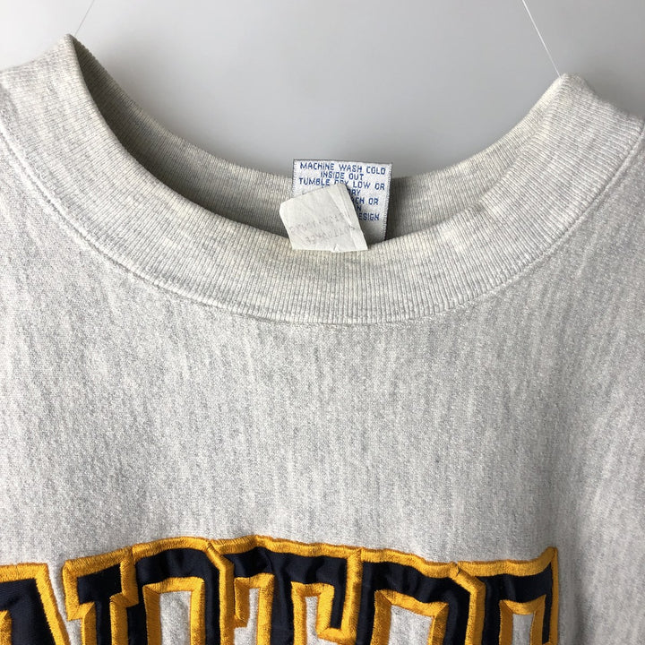 Vintage 90'S Crable Sportswear Notre Dame University College Sweatshirt, Made in USA, Men's Size XL cotton gray type Vintage Second Hand